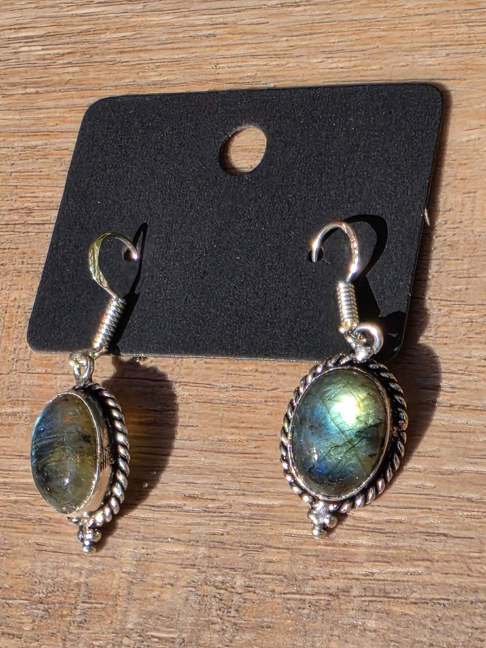 Labradorite Dangle Sterling Silver Earrings